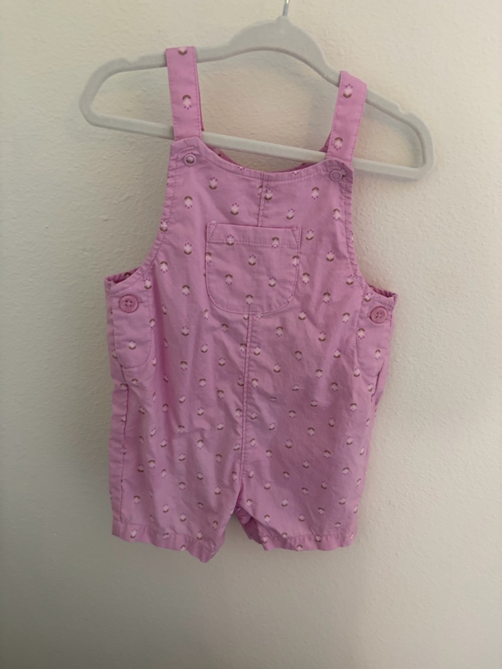 Pink Girls' Shorts Overalls - 9M